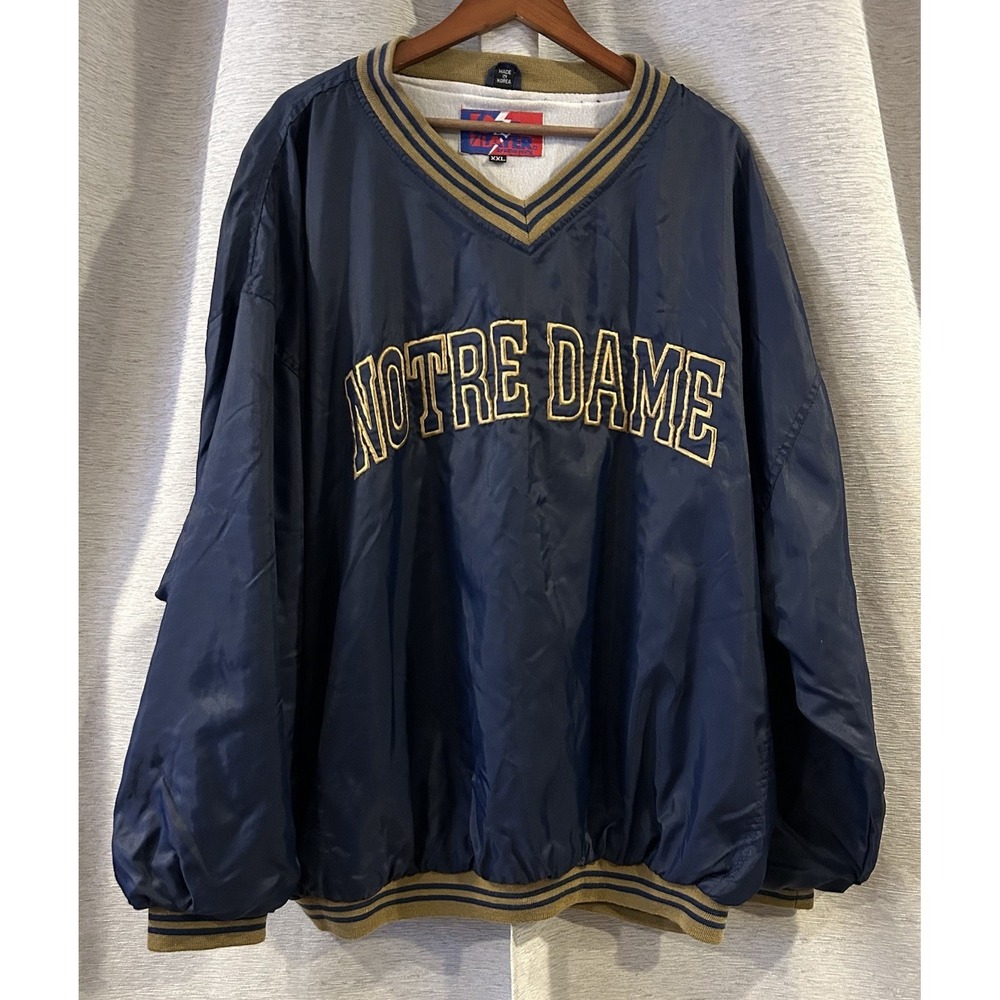 Notre Dame Pullover Windbreaker Jacket Pro Player XXL Fighting Irish VTG‎ 90s